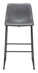 Zuo Modern Smart Barstool in Black/Charcoal/Vintage Espresso