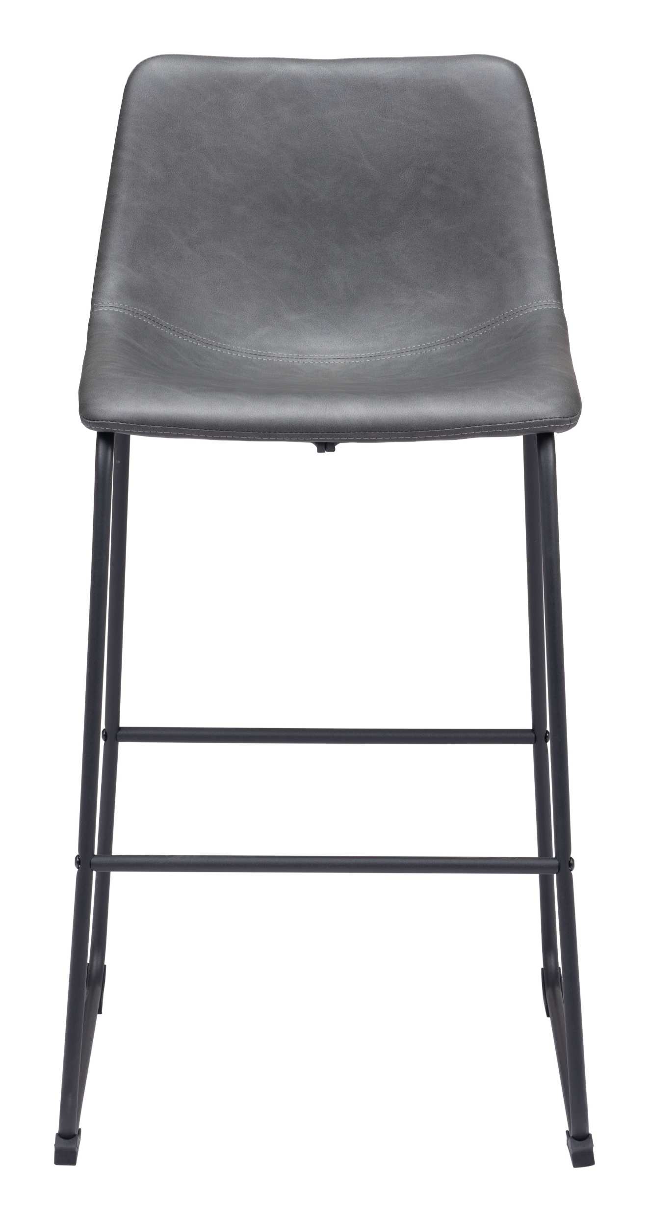 Zuo Modern Smart Barstool in Black/Charcoal/Vintage Espresso