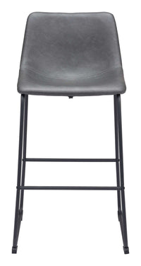 Zuo Modern Smart Barstool in Black/Charcoal/Vintage Espresso