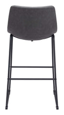 Zuo Modern Smart Barstool in Black/Charcoal/Vintage Espresso