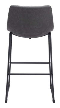 Zuo Modern Smart Barstool in Black/Charcoal/Vintage Espresso