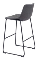 Zuo Modern Smart Barstool in Black/Charcoal/Vintage Espresso