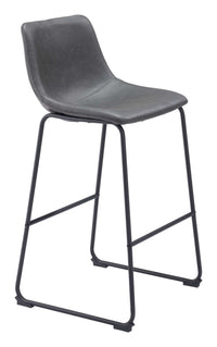 Zuo Modern Smart Barstool in Black/Charcoal/Vintage Espresso