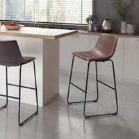 Zuo Modern Smart Barstool in Black/Charcoal/Vintage Espresso