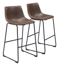 Zuo Modern Smart Barstool in Black/Charcoal/Vintage Espresso