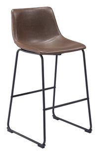 Zuo Modern Smart Barstool in Black/Charcoal/Vintage Espresso