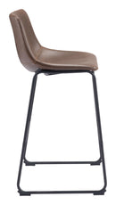 Zuo Modern Smart Barstool in Black/Charcoal/Vintage Espresso