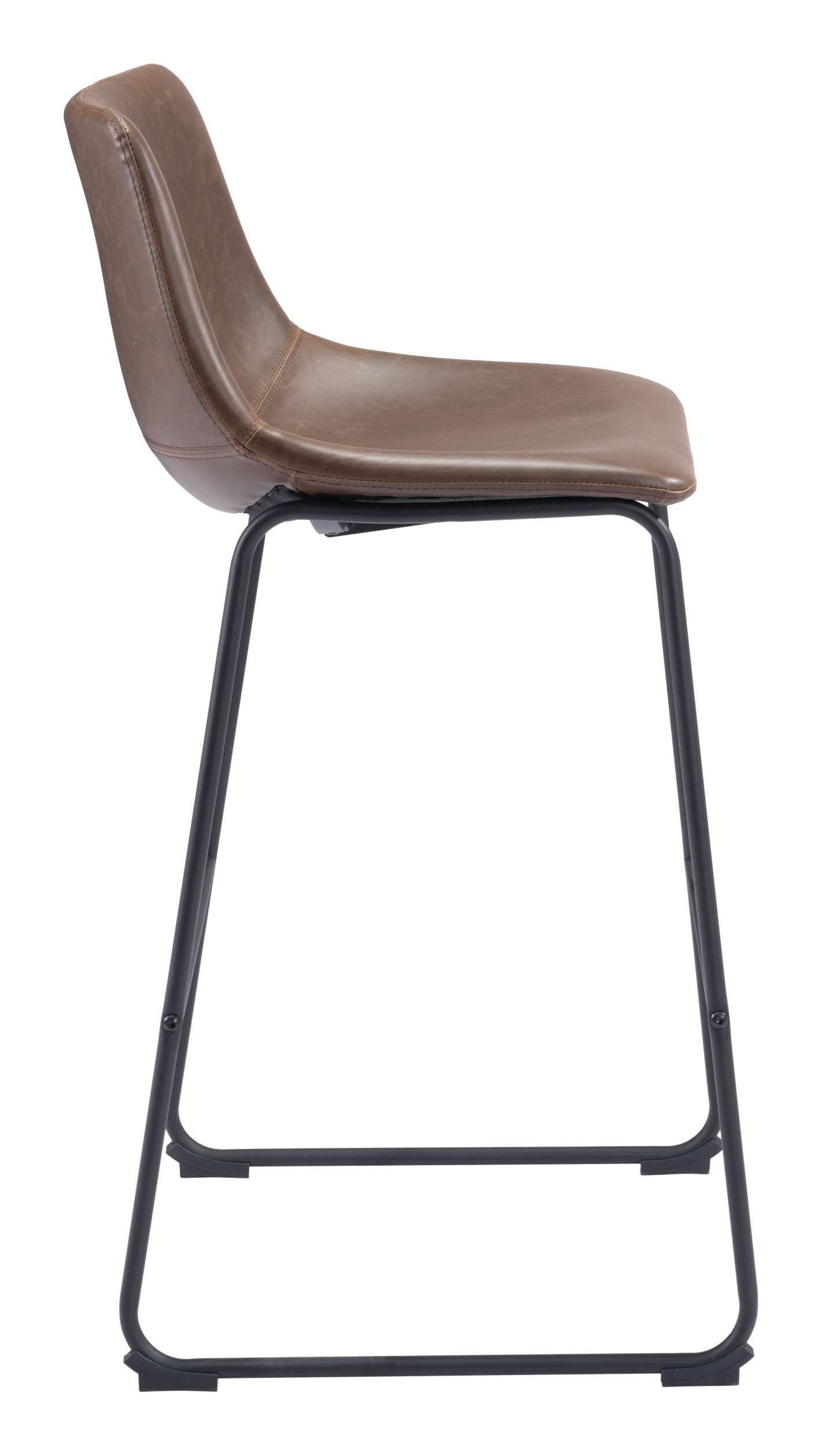 Zuo Modern Smart Barstool in Black/Charcoal/Vintage Espresso