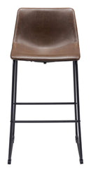 Zuo Modern Smart Barstool in Black/Charcoal/Vintage Espresso