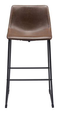 Zuo Modern Smart Barstool in Black/Charcoal/Vintage Espresso