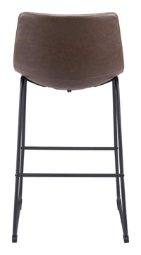 Zuo Modern Smart Barstool in Black/Charcoal/Vintage Espresso