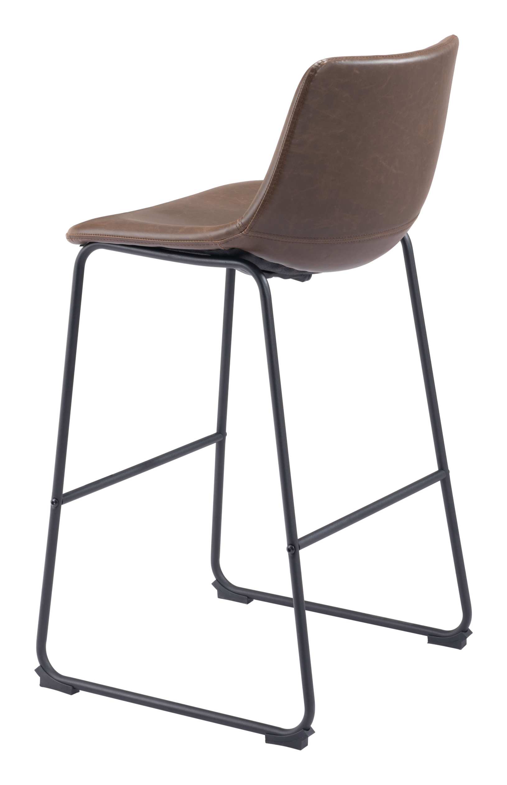 Zuo Modern Smart Barstool in Black/Charcoal/Vintage Espresso