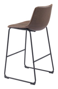 Zuo Modern Smart Barstool in Black/Charcoal/Vintage Espresso