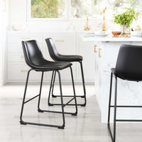 Zuo Modern Smart Counter Stool in Black/Ivory/Charcoal/Vintage Espresso