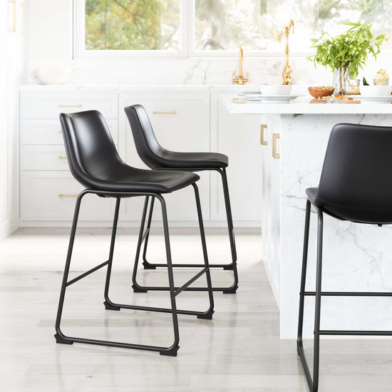 Zuo Modern Smart Counter Stool in Black/Ivory/Charcoal/Vintage Espresso
