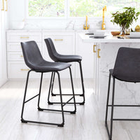 Zuo Modern Smart Counter Stool in Black/Ivory/Charcoal/Vintage Espresso