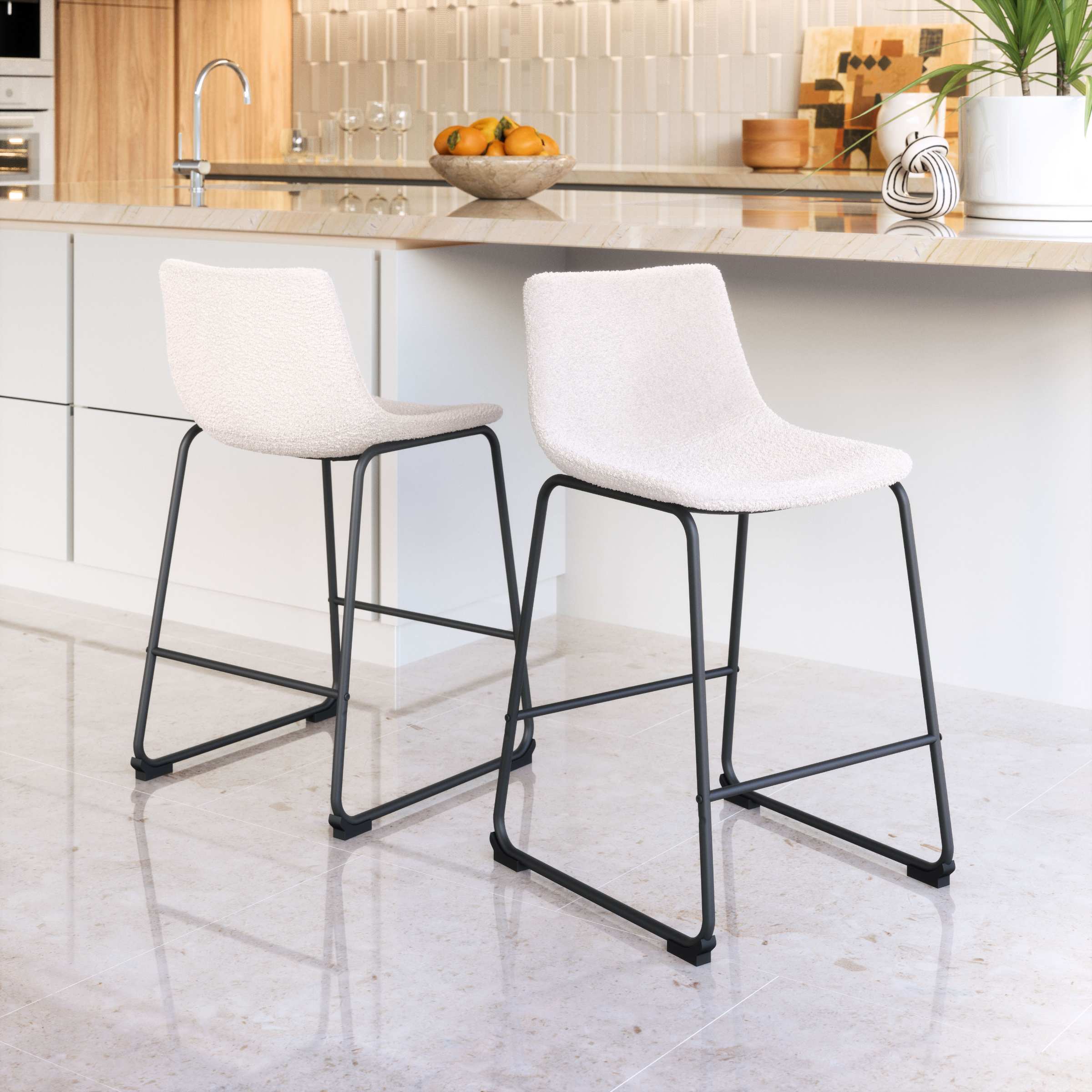 Zuo Modern Smart Counter Stool in Black/Ivory/Charcoal/Vintage Espresso