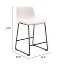 Zuo Modern Smart Counter Stool in Black/Ivory/Charcoal/Vintage Espresso