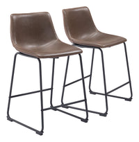 Zuo Modern Smart Counter Stool in Black/Ivory/Charcoal/Vintage Espresso