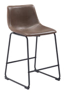 Zuo Modern Smart Counter Stool in Black/Ivory/Charcoal/Vintage Espresso