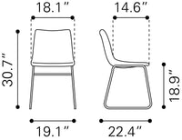 Zuo Modern Smart Dining Chair in Black/Ivory/Charcoal