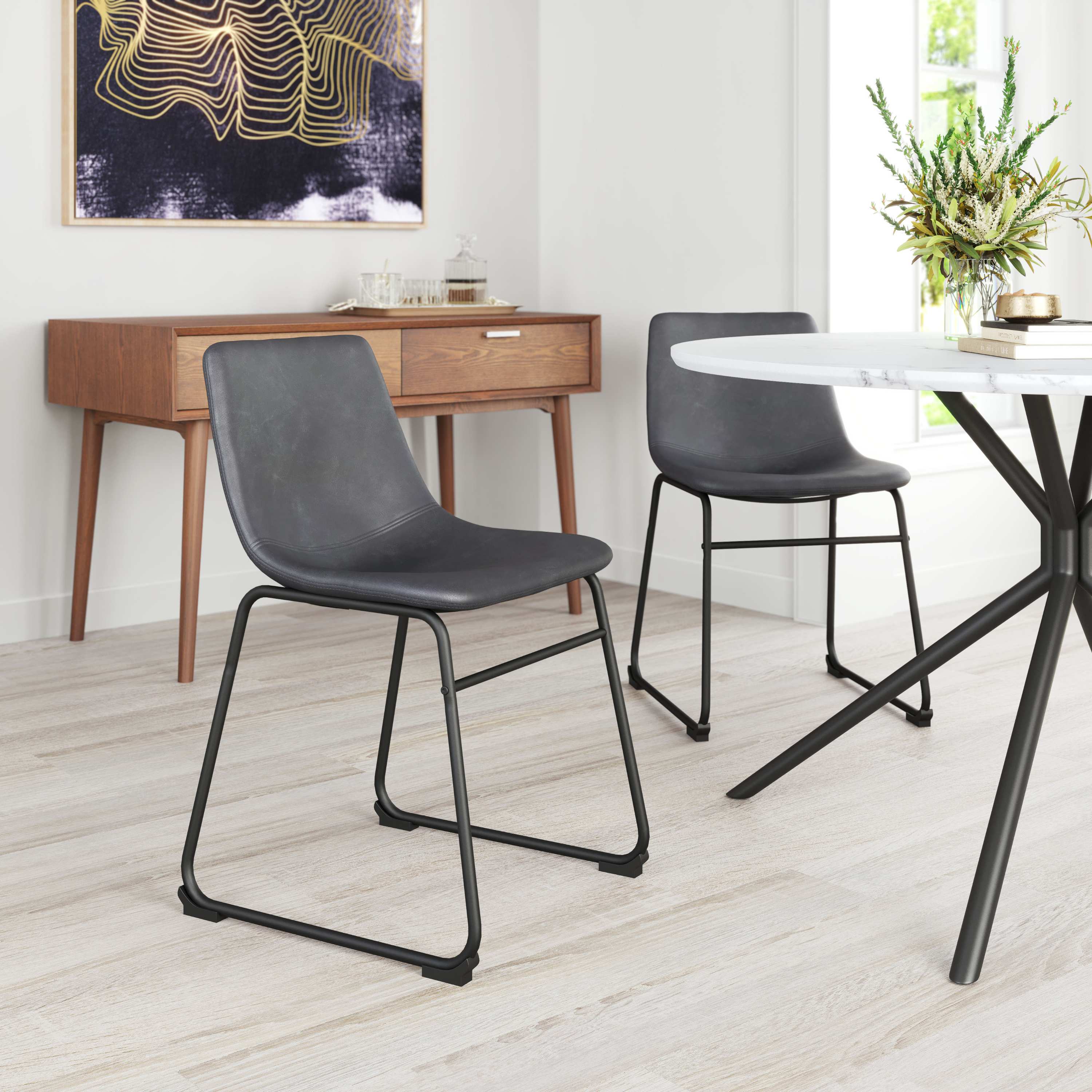 Zuo Modern Smart Dining Chair in Black/Ivory/Charcoal