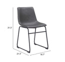 Zuo Modern Smart Dining Chair in Black/Ivory/Charcoal