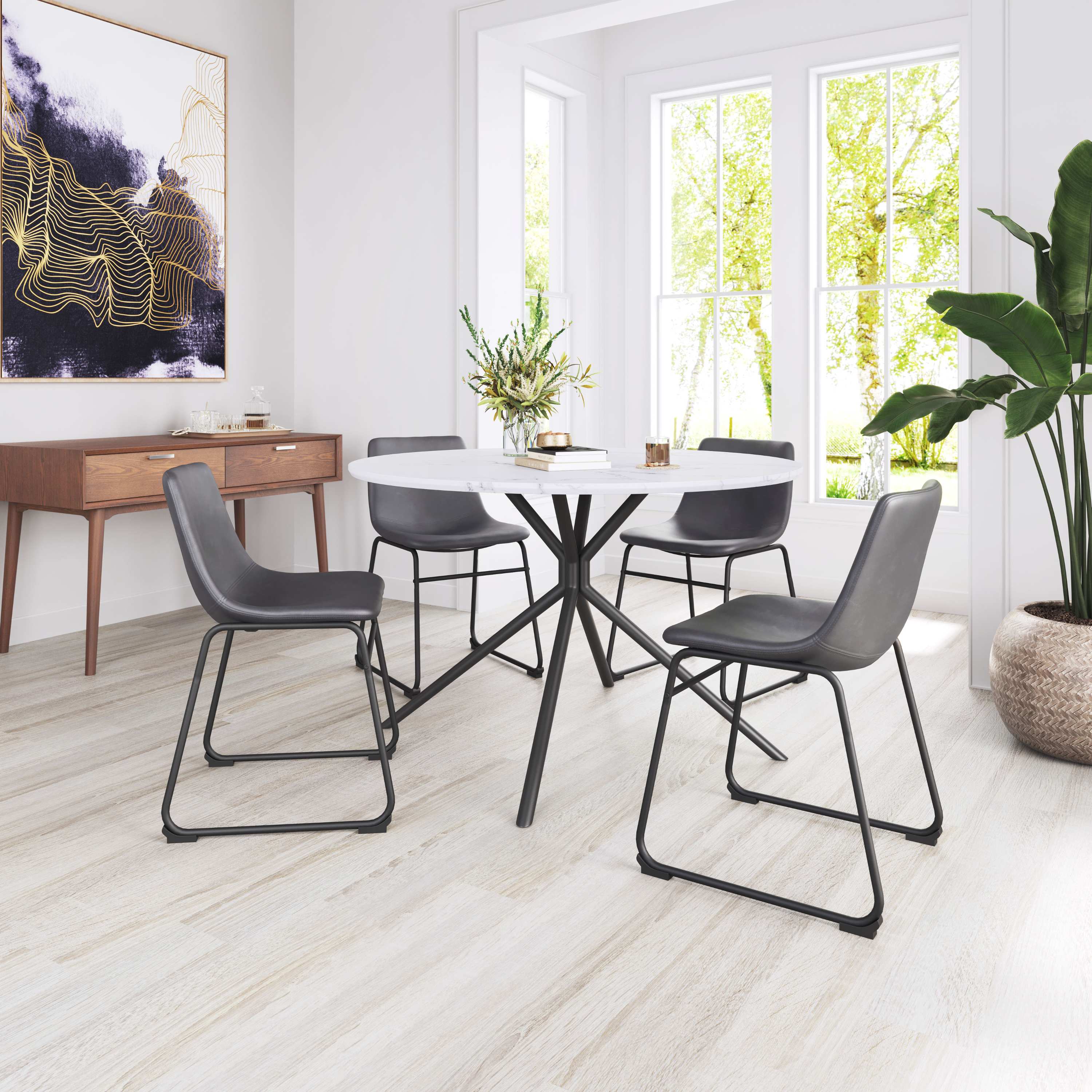 Zuo Modern Smart Dining Chair in Black/Ivory/Charcoal