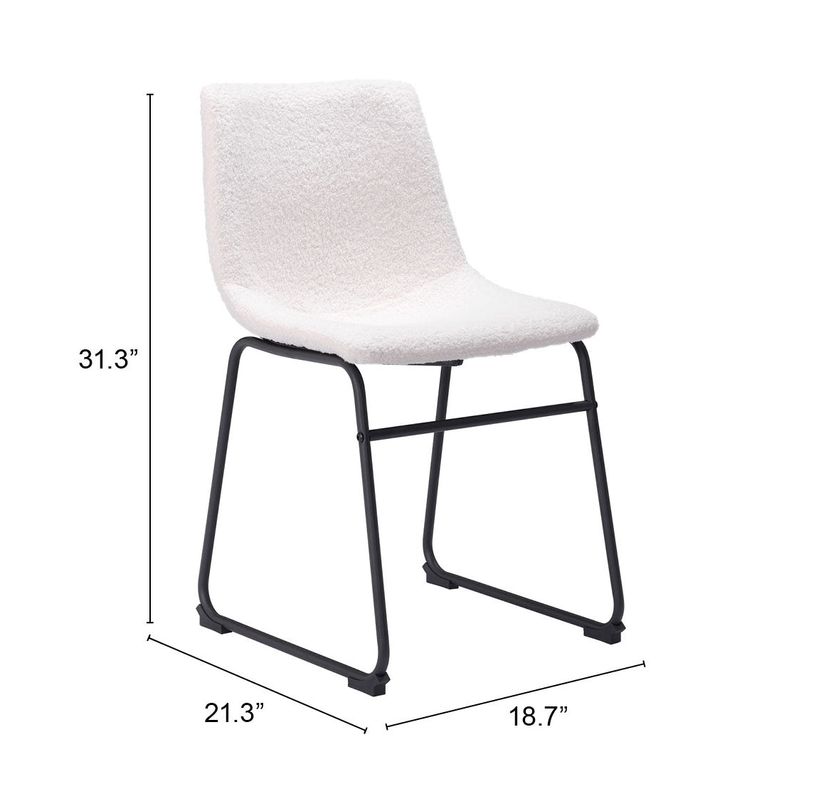 Zuo Modern Smart Dining Chair in Black/Ivory/Charcoal