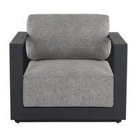Sunpan Tavira Armchair Charcoal-Lanikai Salt and Pepper / Greige-Stinson White