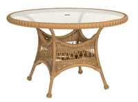 Woodard Sommerwind 48" Round Umbrella Table with Glass Top