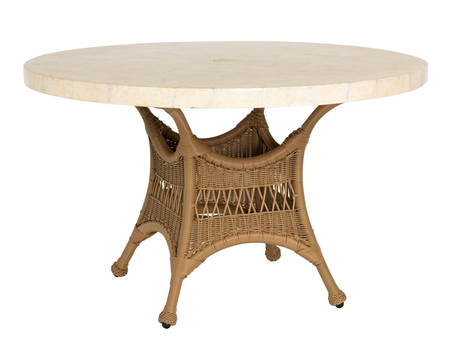 Woodard Sommerwind 48" Round Stone Top Umbrella Table