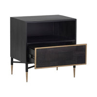 Sunpan Markwood Nighstand Antique Bronze-Glacier Grey / Brass-Dark Brown