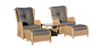 Vivere Hammocks Southampton Rattan Sofa Conversation 5pc Set - Dark Grey Cushion