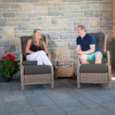 Vivere Hammocks Southampton Rattan Sofa Conversation 5pc Set - Dark Grey Cushion