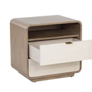 Sunpan Kayden Nightstand - Cream Shagreen