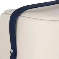 Sunpan Esma Ottoman in Beige - Navy