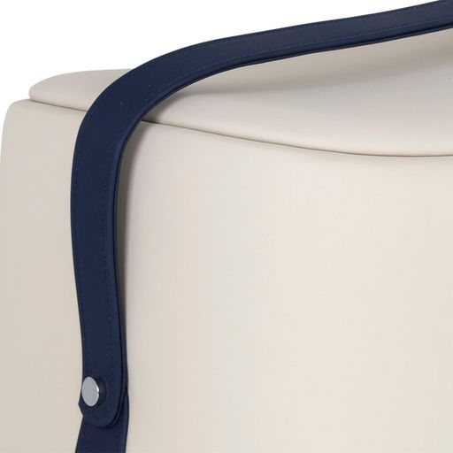 Sunpan Esma Ottoman in Beige - Navy