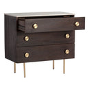 Sunpan Keely Dresser in White Marble-Dark Walnut