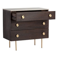 Sunpan Keely Dresser in White Marble-Dark Walnut