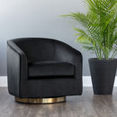 Sunpan Hazel Swivel Lounge Chair in Gold - Belfast Heather Grey / Black Sky / Blush Sky / Burgundy Sky / Deep Green Sky / Navy Blue Sky / Dark-Bronze Gold Sky