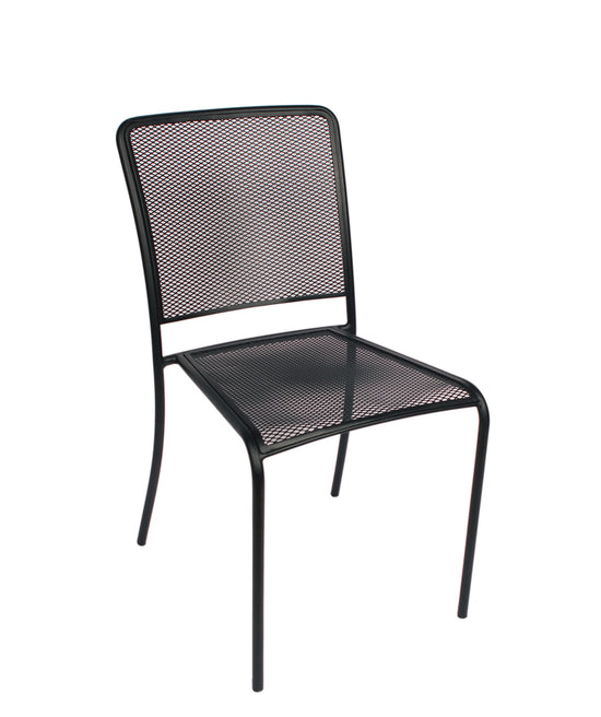 BFM Seating Chesapeake Side Chair Micro Mesh Seat & Back - Powder Coated Steel - Black