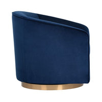 Sunpan Hazel Swivel Lounge Chair in Gold - Belfast Heather Grey / Black Sky / Blush Sky / Burgundy Sky / Deep Green Sky / Navy Blue Sky / Dark-Bronze Gold Sky