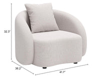 Zuo Modern Sunny Isles Accent Chair in Beige