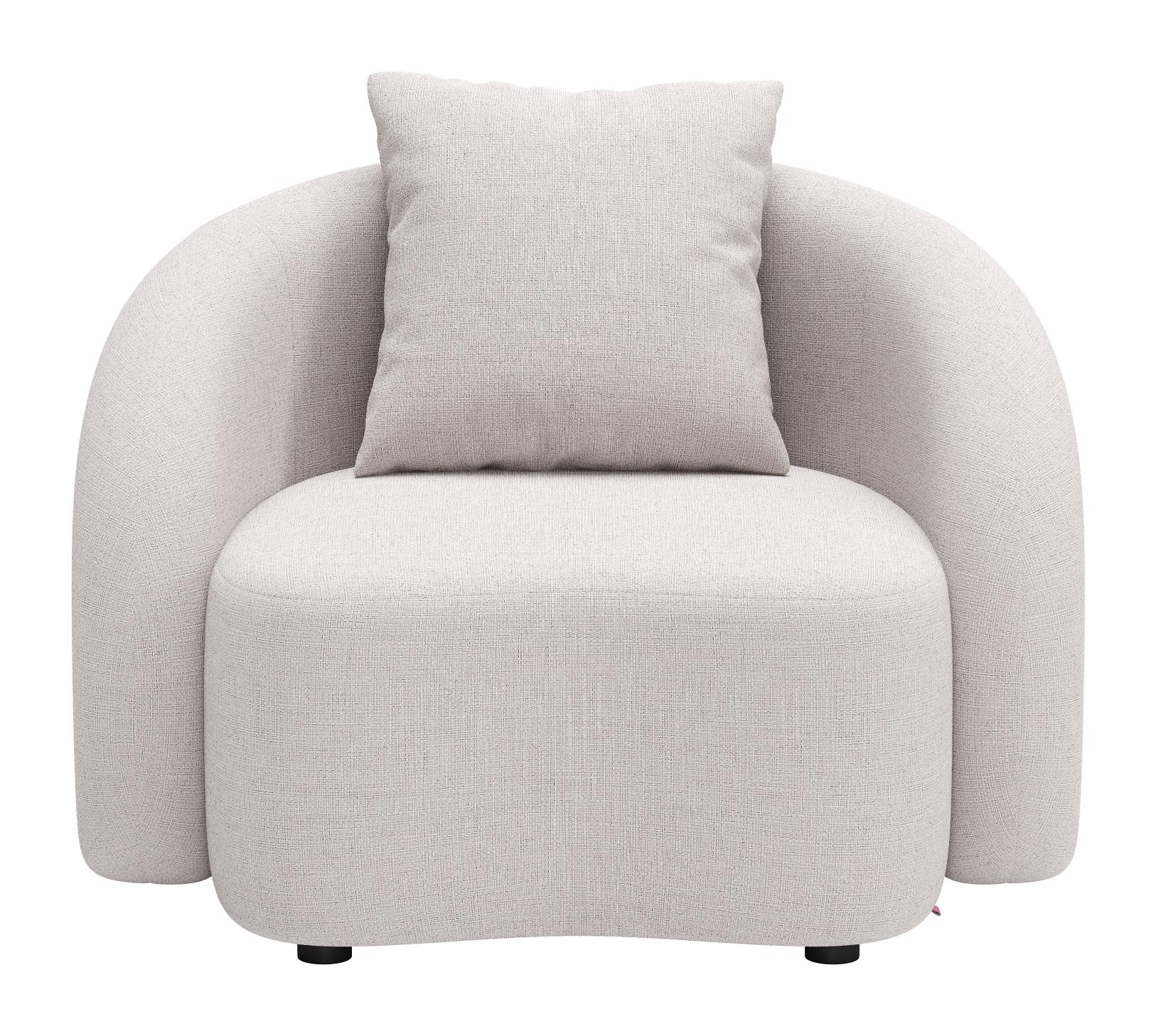 Zuo Modern Sunny Isles Accent Chair in Beige