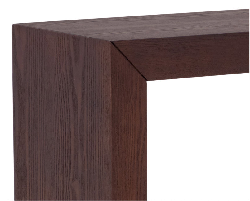 Sunpan Arch Console Table - Mahagony/High Gloss White