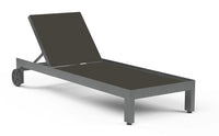 Sunset West Redondo Adjustable Chaise With Sling In Phifertex Alligator Alley(Dark Grey)