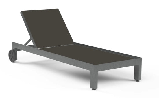 Sunset West Redondo Adjustable Chaise With Sling In Phifertex Alligator Alley(Dark Grey)