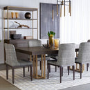 Sunpan Elisa Dining Chair in Grey Oak - Dazzle Cream / Naya Check Black / Light Oak - Mainz Cream