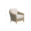 Sunset West Cambria Club Chair in Canvas Canvas with Self Welt